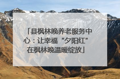 县枫林晚养老服务中心：让幸福“夕阳红”在枫林晚温暖绽放