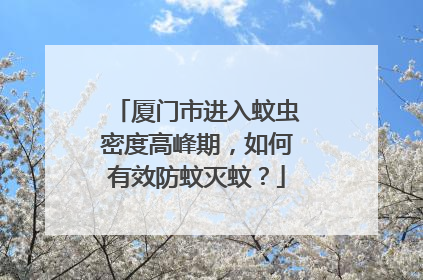 厦门市进入蚊虫密度高峰期，如何有效防蚊灭蚊？