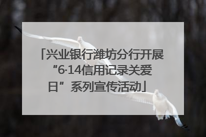 兴业银行潍坊分行开展“6·14信用记录关爱日”系列宣传活动