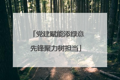 党建赋能添绿意 先锋聚力树担当