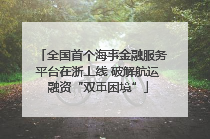 全国首个海事金融服务平台在浙上线 破解航运融资“双重困境”
