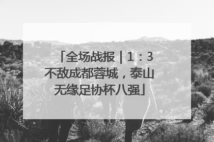 全场战报｜1：3不敌成都蓉城，泰山无缘足协杯八强