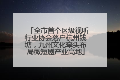 全市首个区级视听行业协会落户杭州钱塘，九州文化牵头布局微短剧产业高地