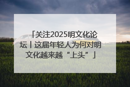 关注2025明文化论坛丨这届年轻人为何对明文化越来越“上头”
