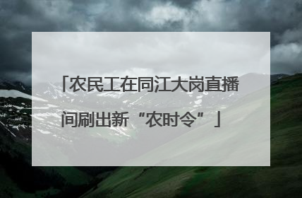 农民工在同江大岗直播间刷出新“农时令”