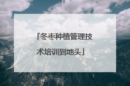 冬枣种植管理技术培训到地头