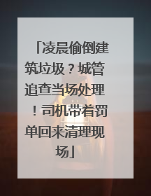 凌晨偷倒建筑垃圾？城管追查当场处理！司机带着罚单回来清理现场