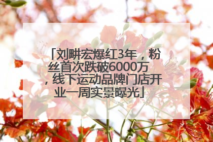 刘畊宏爆红3年，粉丝首次跌破6000万，线下运动品牌门店开业一周实景曝光