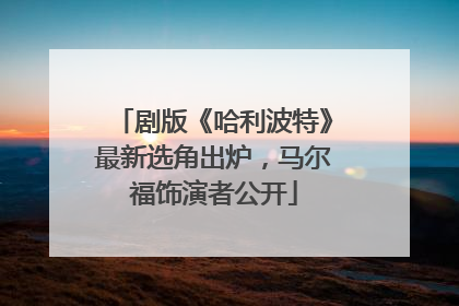 剧版《哈利波特》最新选角出炉，马尔福饰演者公开