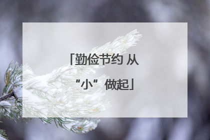 勤俭节约 从“小”做起