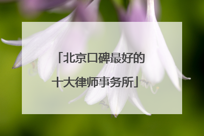 北京口碑最好的十大律师事务所