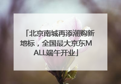 北京南城再添潮购新地标，全国最大京东MALL端午开业
