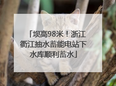 坝高98米！浙江衢江抽水蓄能电站下水库顺利蓄水