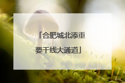 合肥城北添重要干线大通道