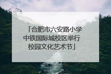 合肥市六安路小学中铁国际城校区举行校园文化艺术节