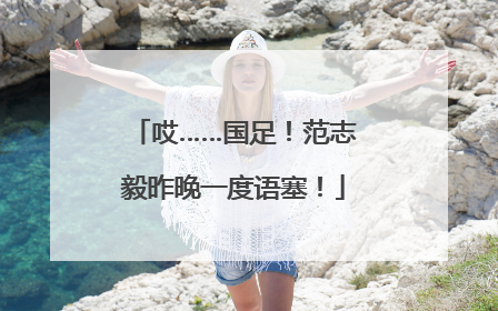 哎……国足！范志毅昨晚一度语塞！