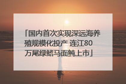 国内首次实现深远海养殖规模化投产 连江80万尾绿鳍马面鲀上市