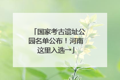 国家考古遗址公园名单公布！河南这里入选→
