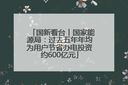 国新看台丨国家能源局：过去五年年均为用户节省办电投资约600亿元