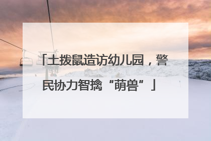 土拨鼠造访幼儿园，警民协力智擒“萌兽”