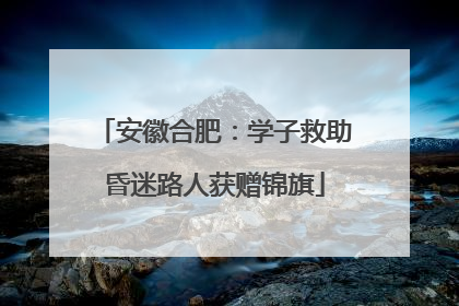安徽合肥：学子救助昏迷路人获赠锦旗