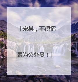 宋某，不得招录为公务员！