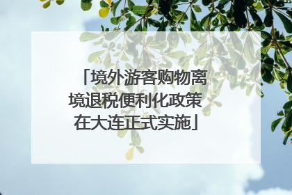 境外游客购物离境退税便利化政策在大连正式实施