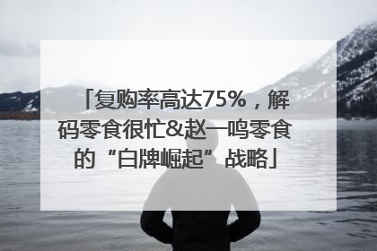 复购率高达75%，解码零食很忙&赵一鸣零食的“白牌崛起”战略