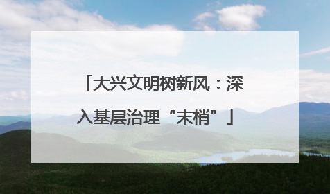 大兴文明树新风：深入基层治理“末梢”