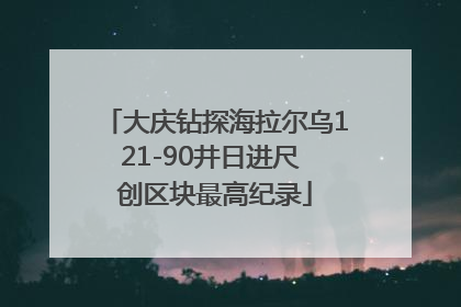 大庆钻探海拉尔乌121-90井日进尺 创区块最高纪录