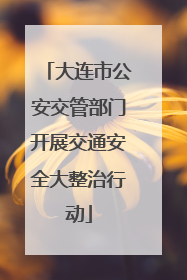 大连市公安交管部门开展交通安全大整治行动