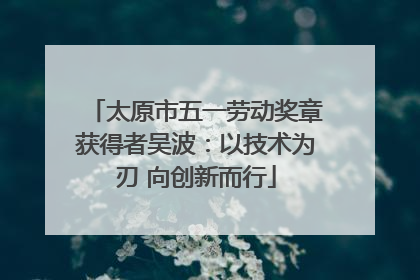 太原市五一劳动奖章获得者吴波：以技术为刃 向创新而行