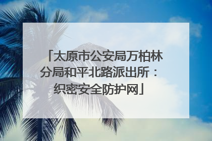 太原市公安局万柏林分局和平北路派出所：织密安全防护网