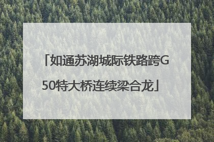 如通苏湖城际铁路跨G50特大桥连续梁合龙