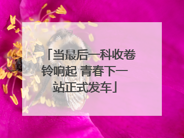 当最后一科收卷铃响起 青春下一站正式发车