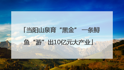 当阳山泉育“黑金” 一条鲟鱼“游”出10亿元大产业