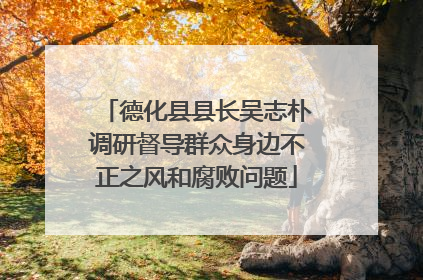 德化县县长吴志朴调研督导群众身边不正之风和腐败问题