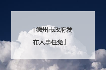 德州市政府发布人事任免