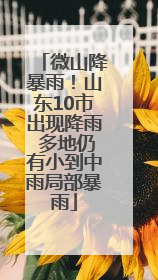 微山降暴雨！山东10市出现降雨 多地仍有小到中雨局部暴雨
