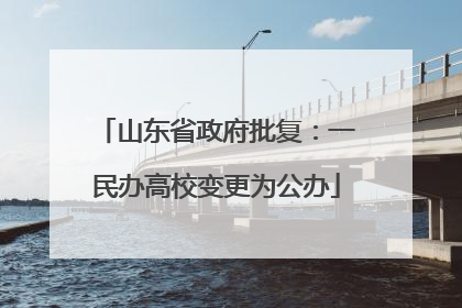 山东省政府批复：一民办高校变更为公办