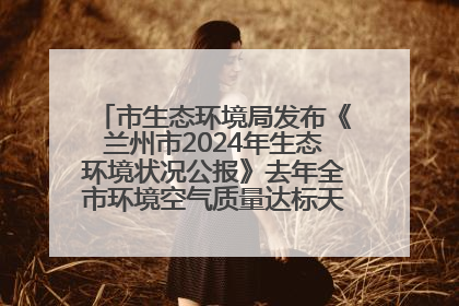 市生态环境局发布《兰州市2024年生态环境状况公报》去年全市环境空气质量达标天数301天