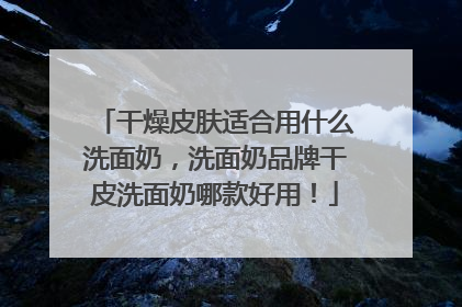 干燥皮肤适合用什么洗面奶，洗面奶品牌干皮洗面奶哪款好用！