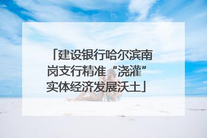 建设银行哈尔滨南岗支行精准“浇灌”实体经济发展沃土