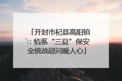 开封市杞县高阳镇：情系“三夏”保安全统战慰问暖人心