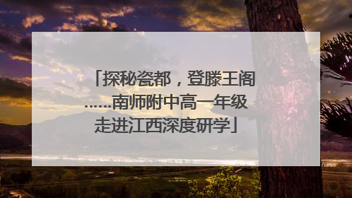 探秘瓷都，登滕王阁……南师附中高一年级走进江西深度研学