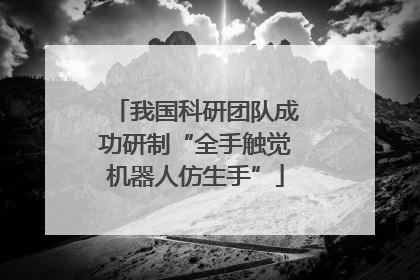 我国科研团队成功研制“全手触觉机器人仿生手”