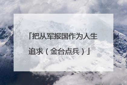 把从军报国作为人生追求（金台点兵）