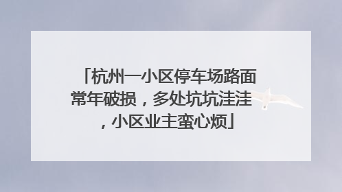杭州一小区停车场路面常年破损，多处坑坑洼洼，小区业主蛮心烦