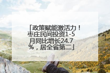 政策赋能激活力！枣庄民间投资1-5月同比增长24.7%，居全省第二