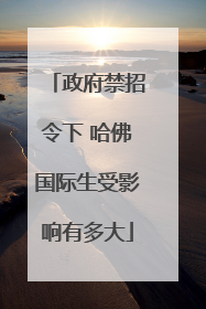 政府禁招令下 哈佛国际生受影响有多大